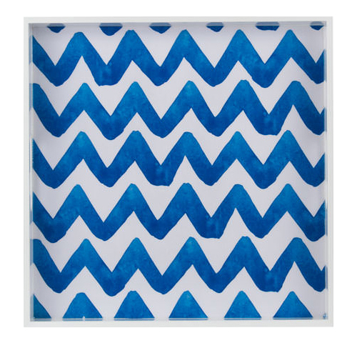 Lacquered platter - Plateau bois carré large 40x40